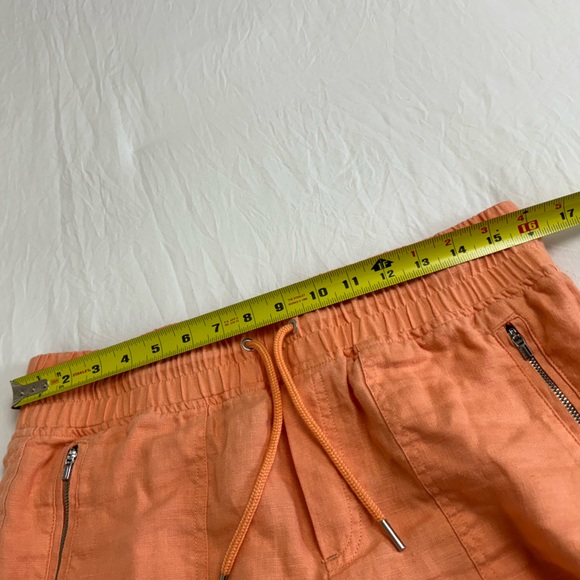 Athleta Womens Cabo Linen Joggers Peach Orange Drawstring Waist Size 10 Tall - Picture 11 of 15